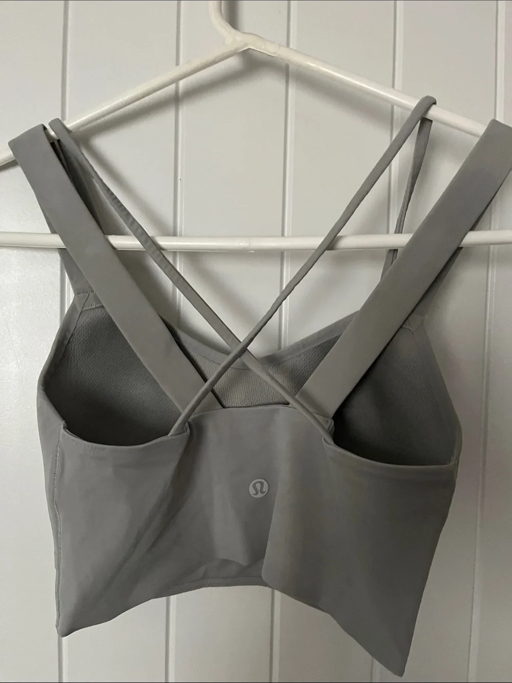 lululemon athletica Gray Longline Cross-Strap Sports Bra